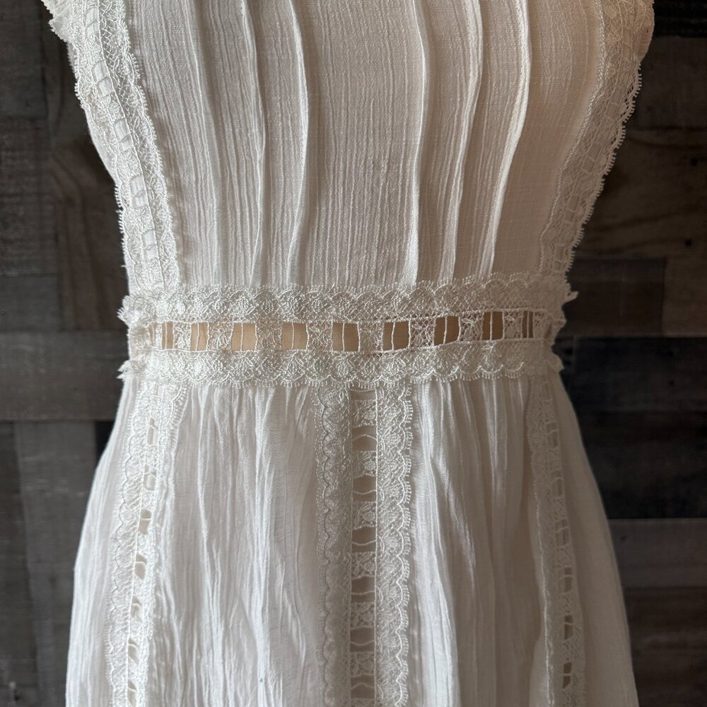 Anthropologie Entro white lace dress medium angelic cottagecore festival boho - Picture 4 of 11
